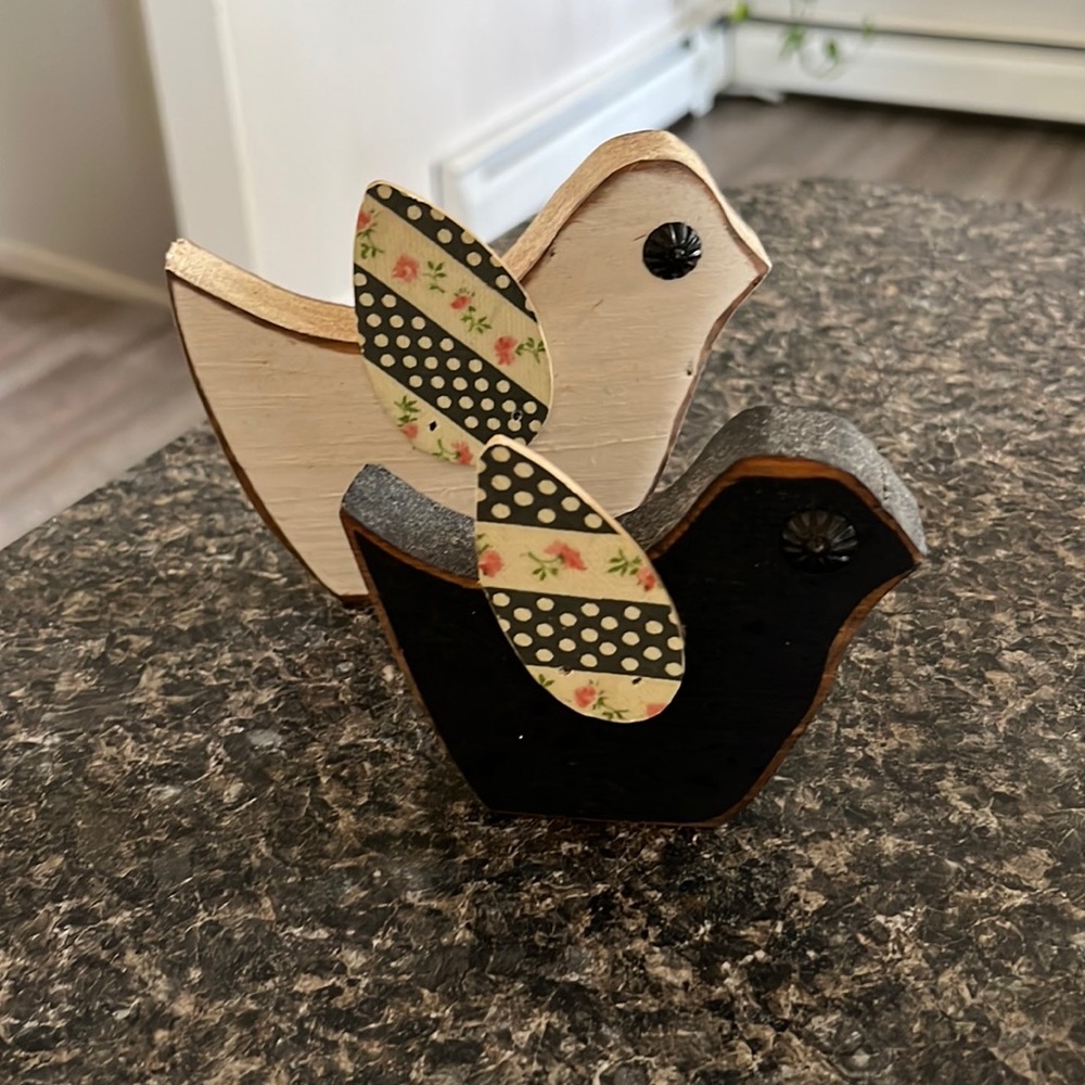 Hand made wooden decoration birds